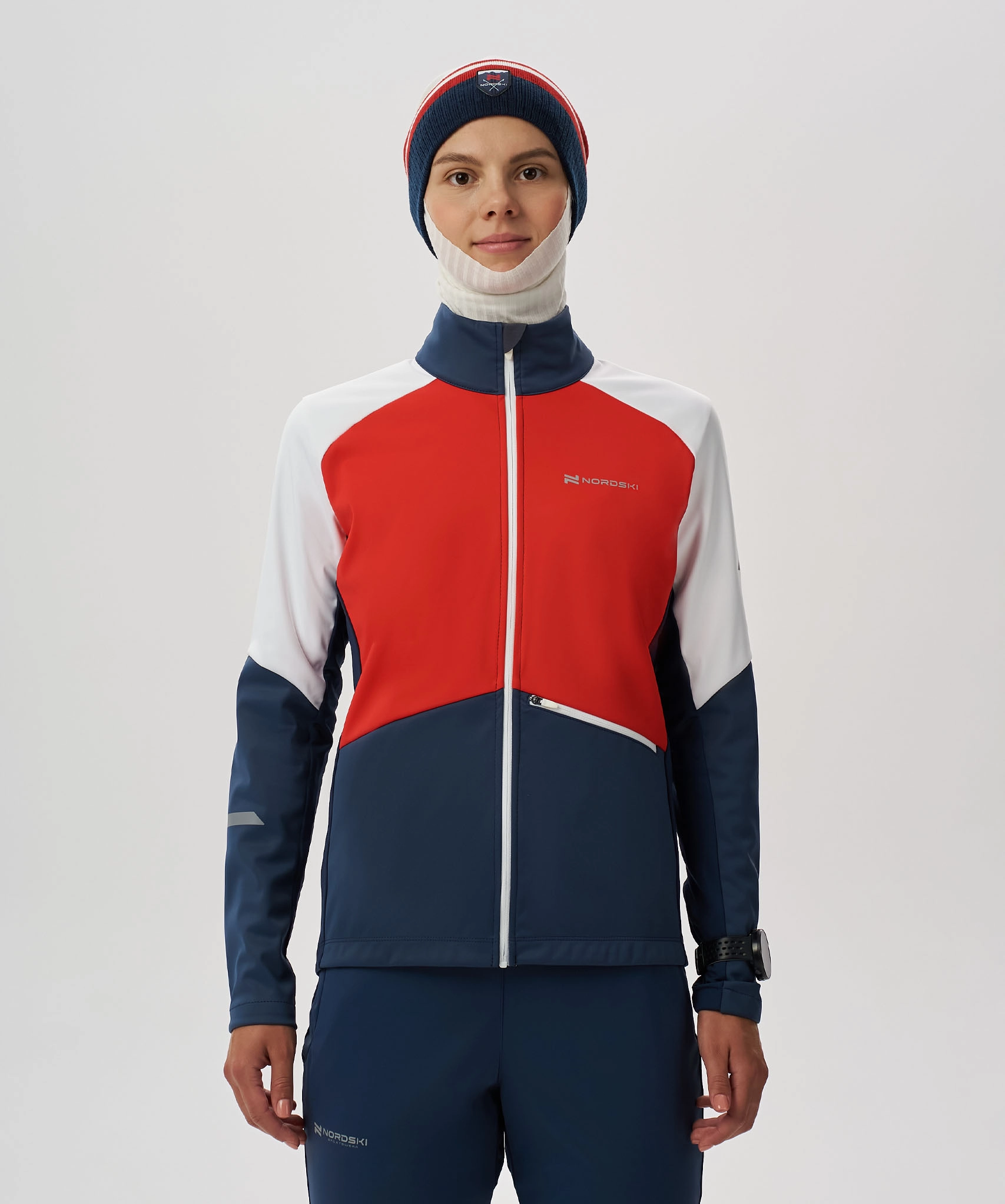 Тренировочная куртка Nordski Pro 2.0 White/Blue/Red W